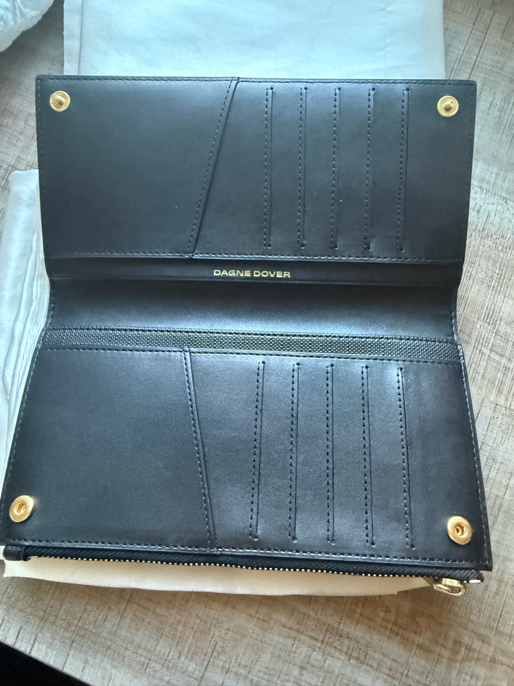 Dagne Dover Black Women’s Wallet Organizer